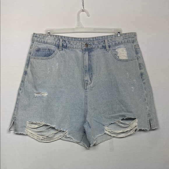 Pink Lily Distressed Jean Shorts - Picture 1 of 7